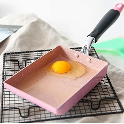 Wionc não frigideira sem fumaça ovo de panela de pizza quadrada indução de pan fogão a gás panela rosa utensílios de cozinha de cozinha