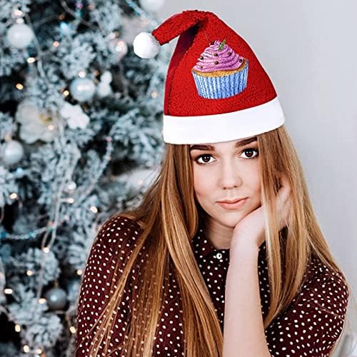 Cupcake de aquário lantejoulas chapéu de natal Papai Noel Cap impressão engraçada para homens Mulheres Decorações de festas de férias de Natal