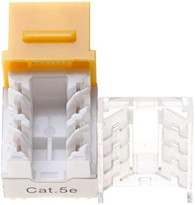 CAT5E Ethernet RJ-45 Keystone Jack Cat5 Rede de punção de 45 graus pacote amarelo de 50