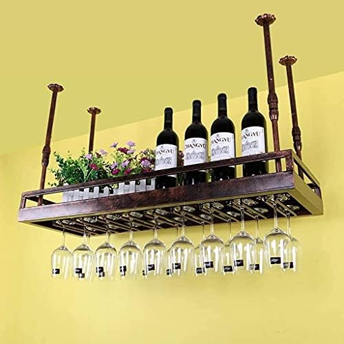 Exibição de vinho FOVKP, suporte de vinhos de vinhos vintage vidro de vidro rack de ferro forjado de vidro de vinho forjado