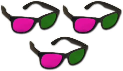 Óculos 3D para filmes 3D - Magenta/acrílico verde para durabilidade
