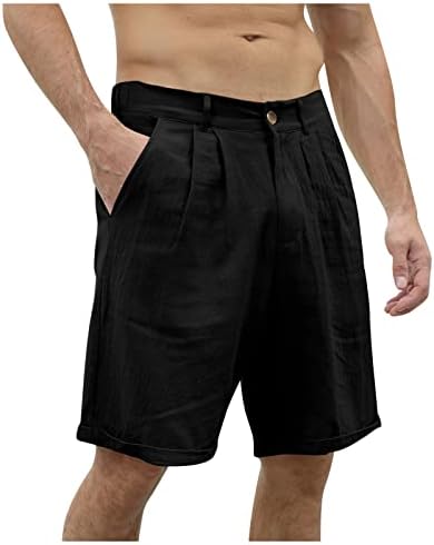 Masculino elástico short shorts lençóis casuais shorts algodão clássico de verão com botões cintura elástica