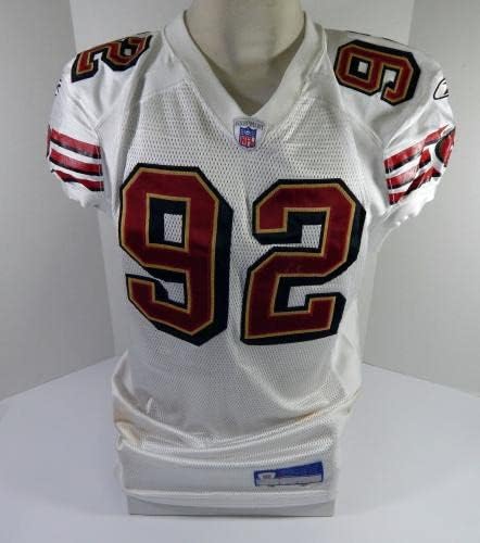2003 San Francisco 49ers Joey Claybrooks 92 Jogo emitiu White Jersey 46 DP46989 - Jerseys de Jerseys usados ​​na NFL não