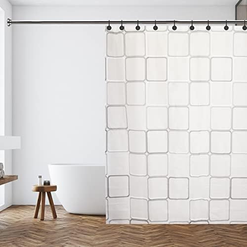 Lineador de cortina de chuveiro Gillas com ganchos, 72 x 72 Tamanho padrão PEVA Lineador de cortina leve para chuveiro para barraca de chuveiro, padrão à prova d'água, durável e quadrado