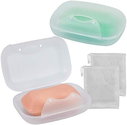 Suporte de caixa de sabão, 2-pacote Soap Soap Saves Case Contêiner para o banheiro acampamento ginástica vonpri