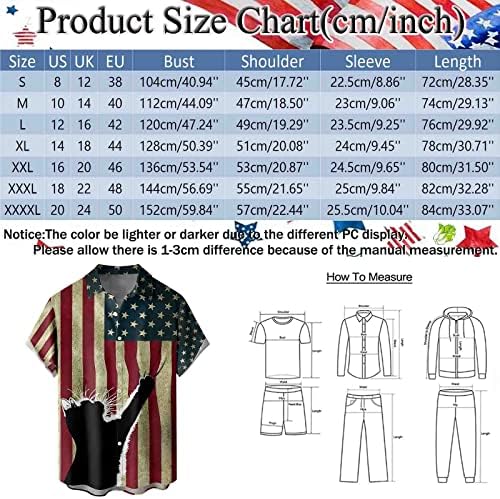 HSSDH 4 de julho camisas masculinas, masculino American Flag Button Down Down Star Star Stripes 4 de julho camisas