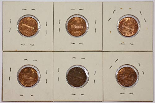 1963 Várias marcas de hortelã 1963 p 1964 p 1964 d 1965 p 1967 p 1969 D Lincoln Memorial Cents não circulado