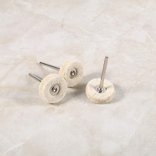 Rodas de buffing de polimento de feltro de lã, 10pcs de 25 mm de 25 mm de boa propriedade e trabalho de buffing macio para pequenas áreas e metais preciosos