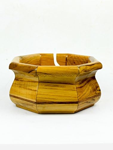Punto da tigela de madeira de madeira Rosewood - Tigela de tricô com orifícios de armazenamento - tocador de portador de fios de