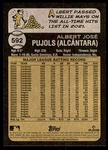 2022 Topps Heritage High Número #592 Albert Pujols St. Louis Cardinals MLB Baseball Trading Card