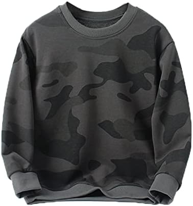 Kaerm Kids Boys Crew Neck Casual Sweatshirt Casual Camuflagem longa Camuflagem impressa T-shirt Top-shirt