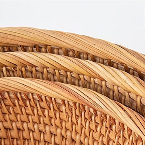 Iolmng Rattan, tecido de armazenamento de cestas de frutas cestas de vime, servindo pão decorativo com alimentos de frutas