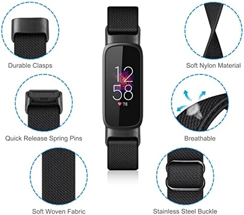 Fintie Elastic Bands Compatível com Luxe Fitbit, Ajustável Vanda de Nylon de nylon