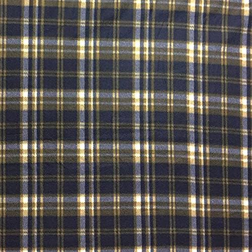 Pico Textiles Dark Navy Tartan Fleece Fabric - 4 jardas parafuso - estilo# pt595