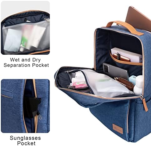 HP Hope Backpack para mulheres viagens, Carry On Dururing Backpack com porta de carregamento USB e laptop de bolso molhado