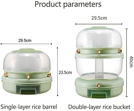Dispensador de arroz rotativo de baihogi, recipiente de armazenamento de alimentos de grãos secos selados, recipiente