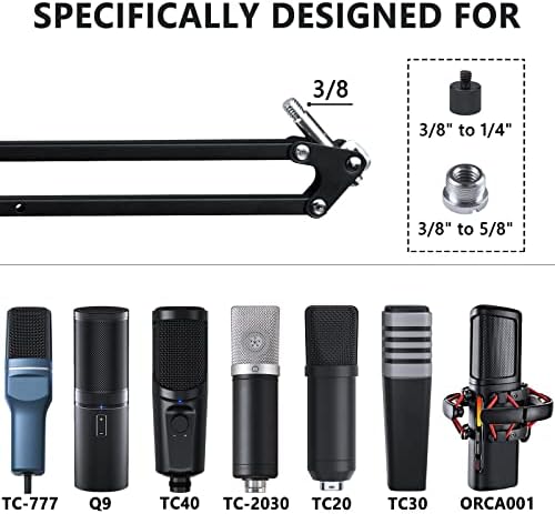 Geekria for Creators Microfone Arm Compatível com Tonor TC-777, TC20, TC30, TC-2030 Adaptador de montagem de braço