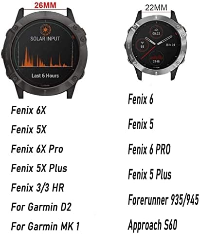 GHFHSG RELUMA VABELA RELAÇÃO RELAÇÃO PARA GARmin Fenix ​​7 7x 6x Pro Watch EasyFit Wrist Band para Fenix ​​6 Pro