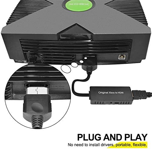 Zuzong Original Xbox para HDMI Converter, cabo HD Link para o Xbox original, Xbox para HDMI Support 1080p/720p, compatível