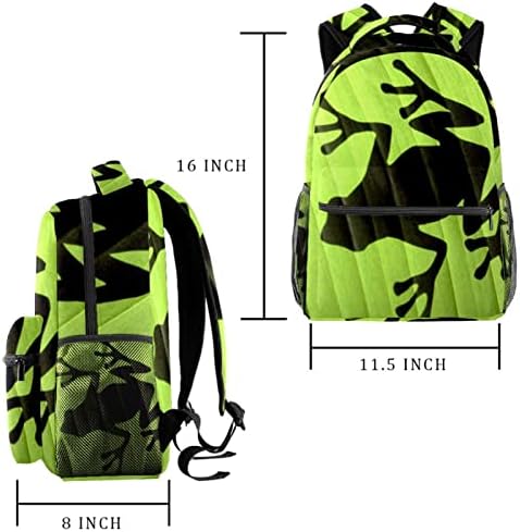 Mochila VBFOFBV para mulheres Laptop Daypack Backpack Bolsa casual, Animal Green Frog