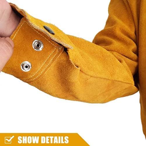 Avental de soldagem Woodworking resistente ao calor Casaco retardador - Avental de soldagem com mangas - Blacksmith Safety Apparel