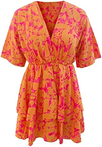 Vestido rosa fqzwong para mulheres sexy verão 2023 casual formal elegante partido club de praia férias de férias de maneira plus size boho vestidos