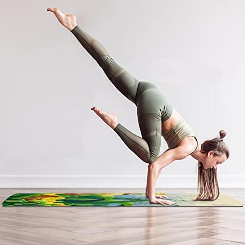 Sdlkfreli 6mm de tapete de ioga extra grosso, patinhos de desenho animado fofos em esteiras de exercícios ecológicas com estampa de jardim com tapetes de exercícios de pilates com ioga, treino, fitness e exercícios de piso, homens e mulheres