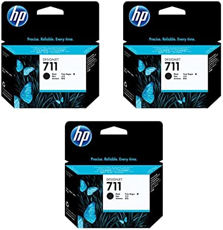 HP 3 pacote 711 80ml Cartucho de tinta preta para T120, T520 DesignJet Eprinter