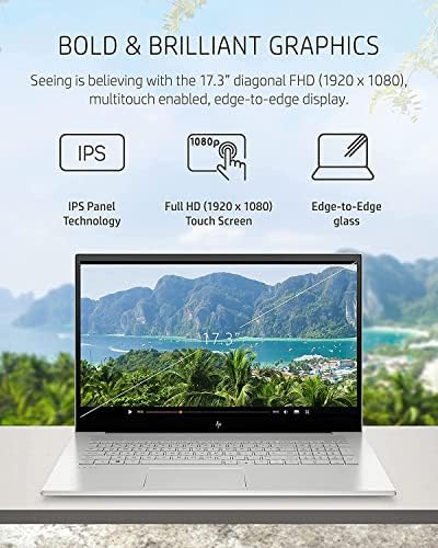 HP New Envy 17 Laptop, tela de tela sensível ao toque de 17,3 FHD, Intel Core i7-1165G7, 24 GB de RAM 1TB PCIE NVME M.2 SSD+1TB HDD, Wi-Fi, Bluetooth, Webcam, Backlit Keyboard, leitor de impressão digital