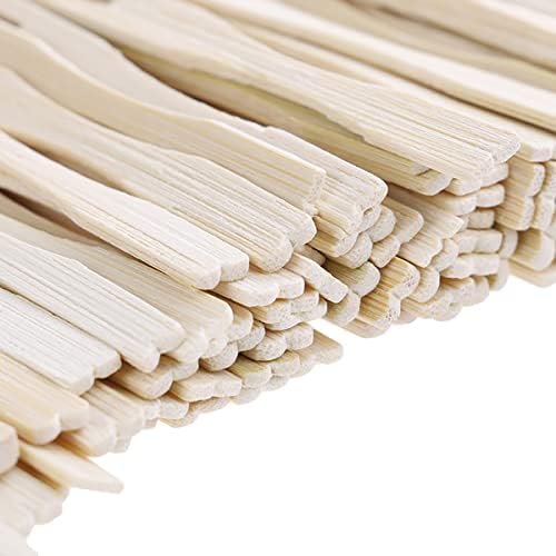 LKXHARLEYA 100PCS Bamboo Disponível Fruta Fruta Fork, Cutrenqueiras de madeira Conjunto para suprimentos de festa