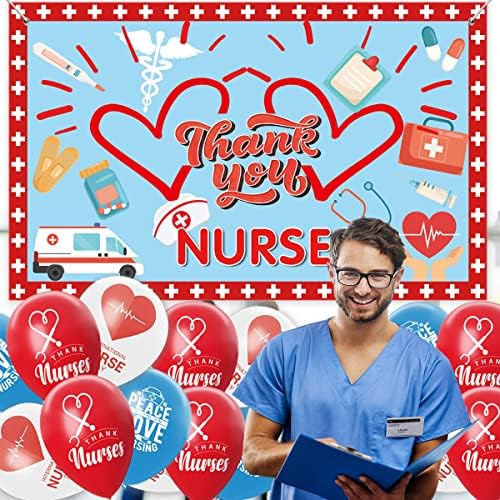 Decorações da semana de enfermeiras Agradeço decorações de bandeiras de enfermeiras com balões de 36 pcs para a semana
