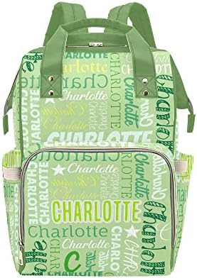 Nome Green Nursing Baby Nappy Bag Sags com nome de mochila personalizada personalizada Mummy Backpack Gifts