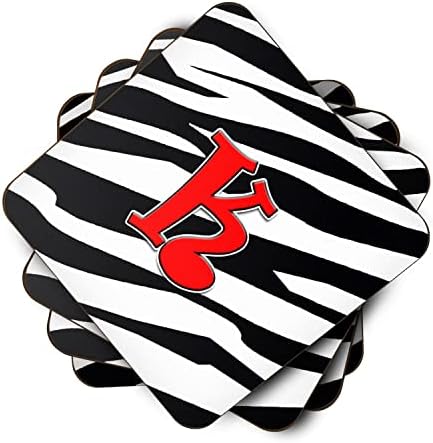 Tesouros de Caroline CJ1024 -KFC Conjunto de 4 Monogram - Zebra Coasters de espuma