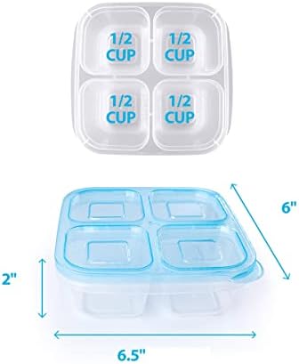 Finsorder 4-Compatment reutilizável recipientes de alimentos para crianças e adultos, lanche, recipientes de preparação para refeições, lancheiras Bento, conjunto de 3, cor brilhante