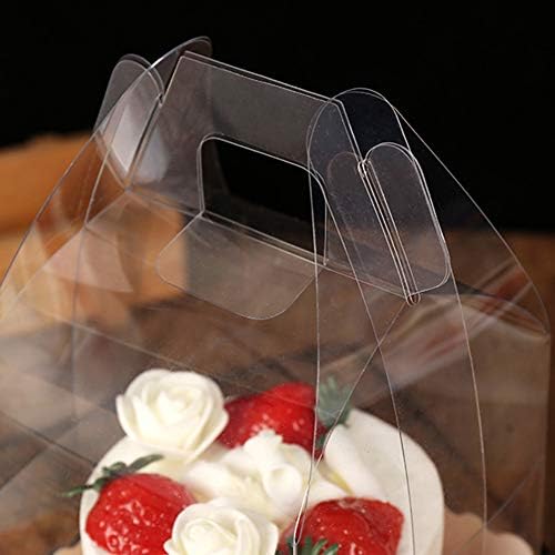10pcs Caixas de bolo transparente embalagens de portador para bolo de 3/4 polegadas Caixa de presente transparente Caixa