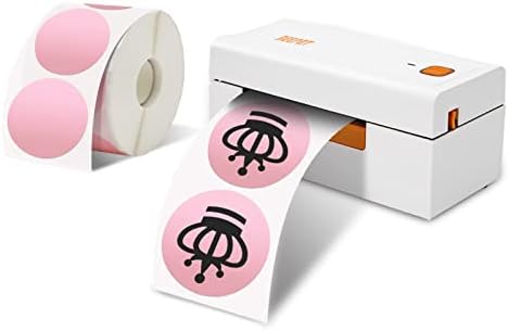 Beeprt Shipping Label Printer + 2 rótulos térmicos diretos rosa…