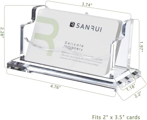 Titular do cartão de visita de Sanrui para mesa, exibição de cartão de visita de acrílico clara, encaixa 50 ~ 60 cartões