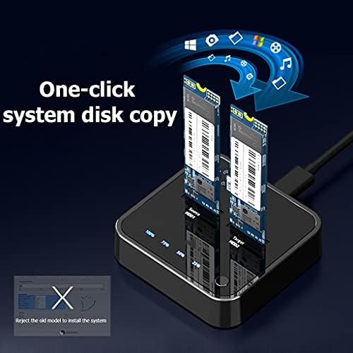 N/A USB 3.1 TIPO C A M.2 DUUAL BAY DURO DE DISCURSO DO DISTORITO RUDO EXTERNO COM CLONE OFFLINE PARA M2 SSD SUPORTE DE 2TB