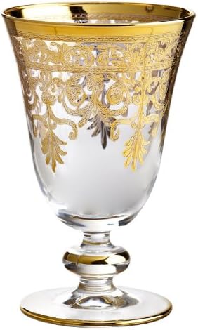Rose's Glassware fino italiano 8 onças de óculos 14 karat ouro acentuado - conjunto de 4