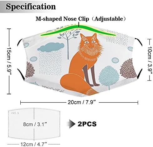 Credititive Poeira Covers de Boca de Pó de Segurança Máscaras de tecido Máscaras Design desenho animado Animal Fox