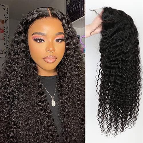 Yuyongtai Deep Curly Lace Front Wigs Human Human 13x4 Lace Frontal Curly Wigs para mulheres negras 180% densidade de 18 polegadas
