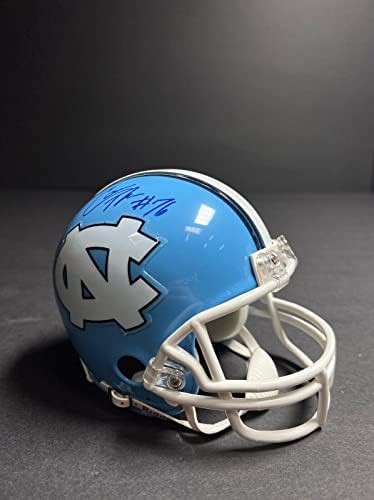 Cam Thomas - NCAA Carolina do Norte Tar Heels assinada Mini capacete - PSA R64508 - Mini capacetes autografados da NFL
