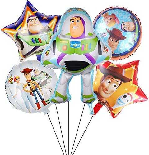 Balões de festa da história do jogo de brinquedos suprimentos 5pcs Balões de Toy Story Set for Kid's Birthday Baby Shower