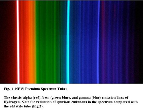 Tubo de espectro premium, comprimento padrão, gás hidrogênio, 26 cm
