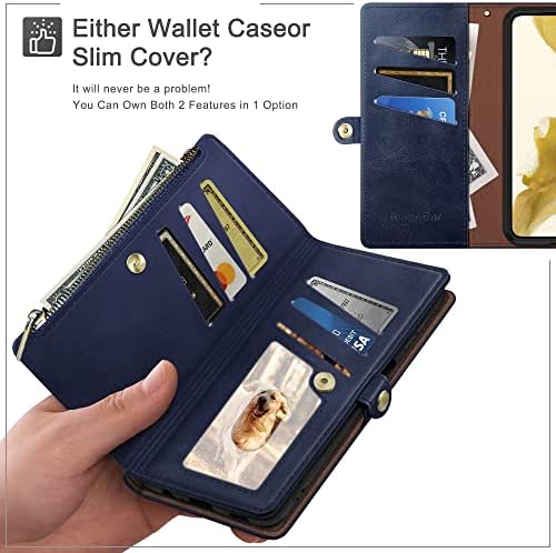 XCaseBar para o Google Pixel 7 Caixa de carteira com zíper 【Bloqueio de RFID】 titular do cartão de crédito, Flip Folio Book