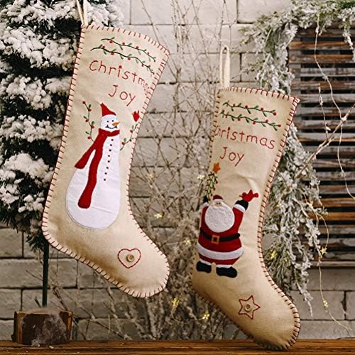 Abaodam Christmas Socks Gift Candy Bag Decoração de meias de Natal para bolsa de presente de árvore de Natal
