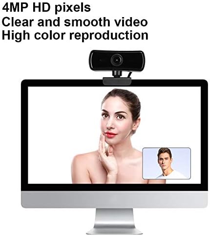 Webcam de computador oumij1 - câmera USB de rotação de 360 ​​graus - construída em microfone - plug and play - para a reunião