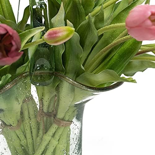 Duyone 40pcs tulipas artificiais Flores Touch real Buquê de látex falso para o escritório da festa de casamento Decoração