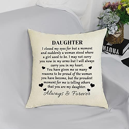 Para minha filha Presente da mãe Decor Decoração Passo de travesseiro Presentes de aniversário para filhas Pounhores de linho