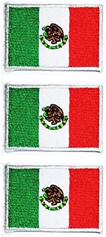 ONEX 3PCS. México Flag country Appliques bordados Patch México emblema emblema uniforme Ferro tático militar em costura em manchas para jaquetas Hat para decoração de roupas